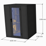 Vinrom Small med integrert sort dør (1630x1320xh2108)