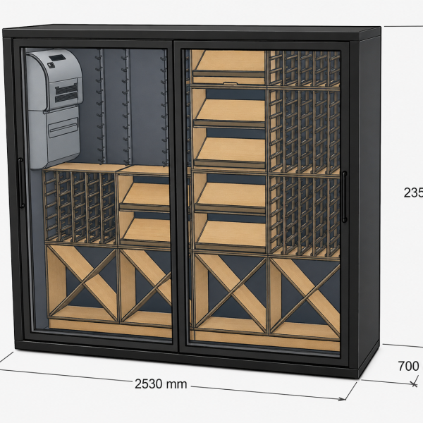 Vinvegg 700 Large (2530x700xh2350)