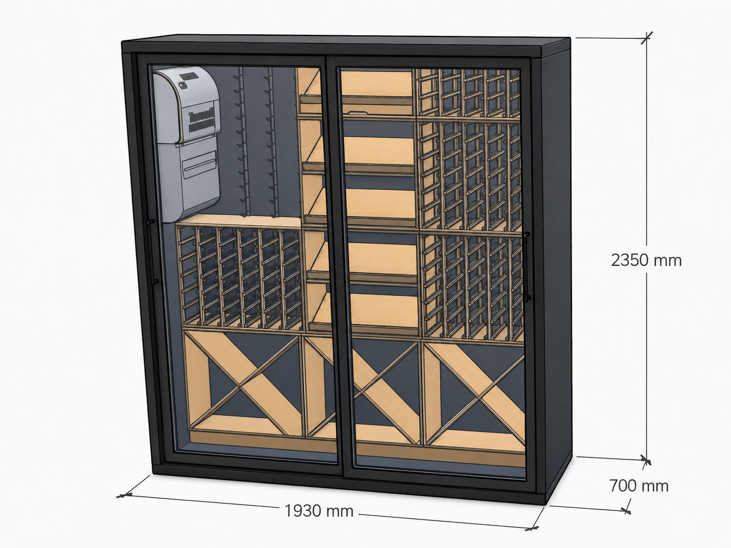 Vinvegg 700 medium AI Vinvegg 700 Medium (1930x700xh2350) - Bilde 1