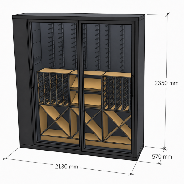 Vinvegg 570 Medium for integrering (2130x570xh2350)